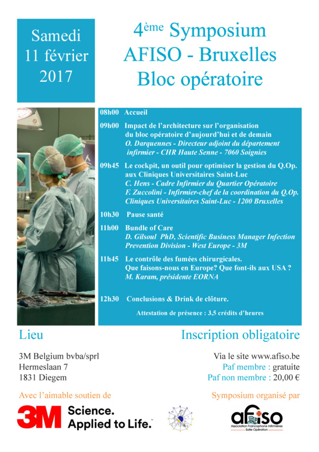 Samedi 11 février 2017 4ème Symposium de la régionale AFISO Bruxelles Samedi 11 février 2017 4ème Symposium de la régionale AFISO Bruxelles