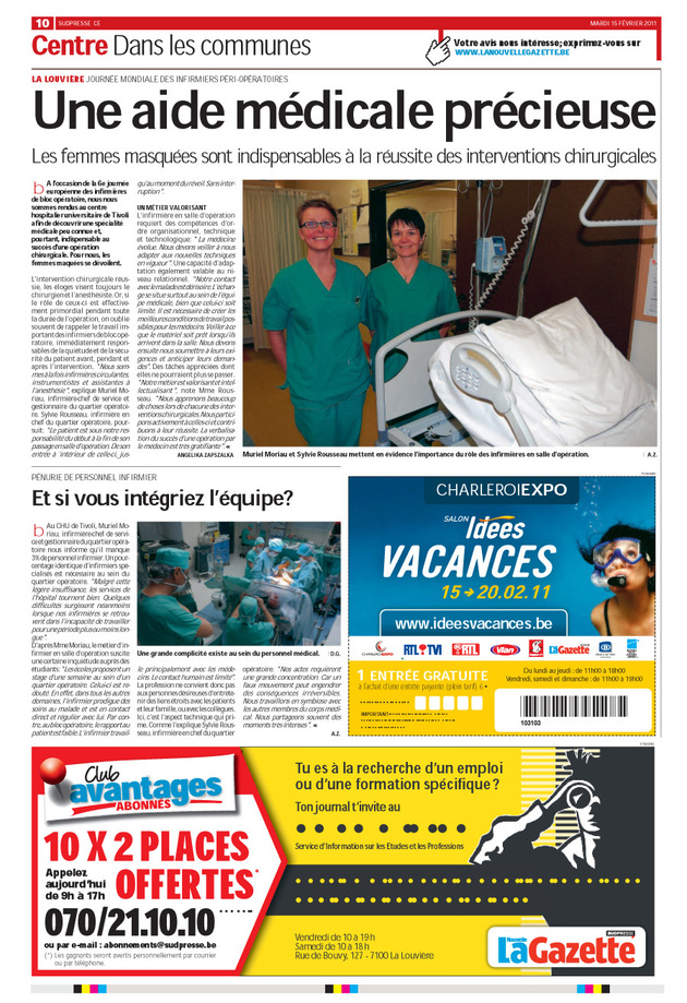 Revue de presse de la Journée européenne des infirmières de salle d'opération 2011 Revue de presse de la Journée européenne des infirmières de salle d'opération 2011