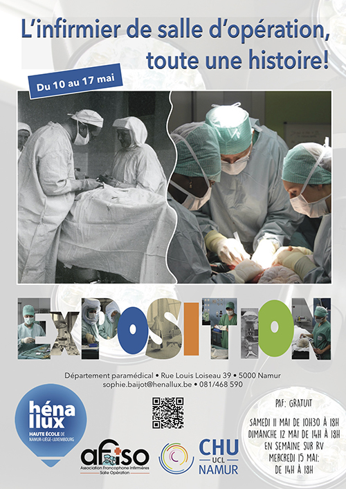 Namur - Exposition : L'infirmier de salle d'opération, toute une histoire! (Henallux) Namur - Exposition : L'infirmier de salle d'opération, toute une histoire! (Henallux)