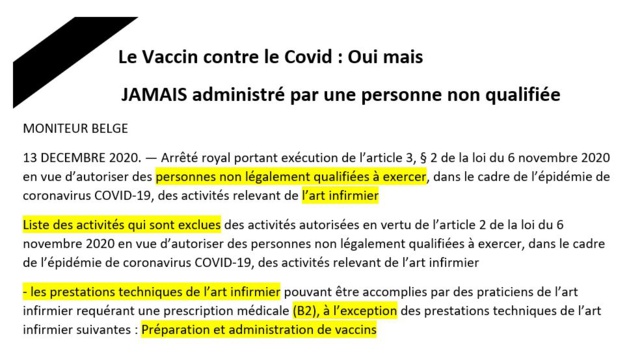 Il y a quelques années l'administration d'un vaccin par une infirmière était interdite sans présence d'un médecin et maintenant n'importe qui peut vacciner. Avant de vous faire vacciner, demandez la qualification de la personne Il y a quelques années l'administration d'un vaccin par une infirmière était interdite sans présence d'un médecin et maintenant n'importe qui peut vacciner. Avant de vous faire vacciner, demandez la qualification de la personne