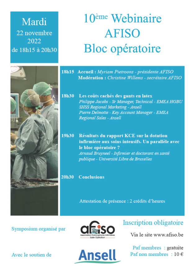 10ème Webinaire AFISO le mardi 22 novembre 2022 à 18h15