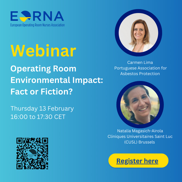 Jeudi 13 février - Webinaire EORNA sur l'impact environnemental des soins périopératoires Jeudi 13 février - Webinaire EORNA sur l'impact environnemental des soins périopératoires