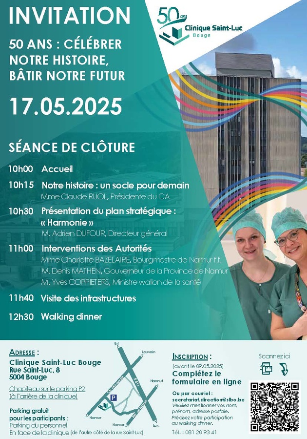 La Clinique Saint-Luc Bouge fête ses 50 ans : Honorer notre histoire, bâtir notre futur La Clinique Saint-Luc Bouge fête ses 50 ans : Honorer notre histoire, bâtir notre futur