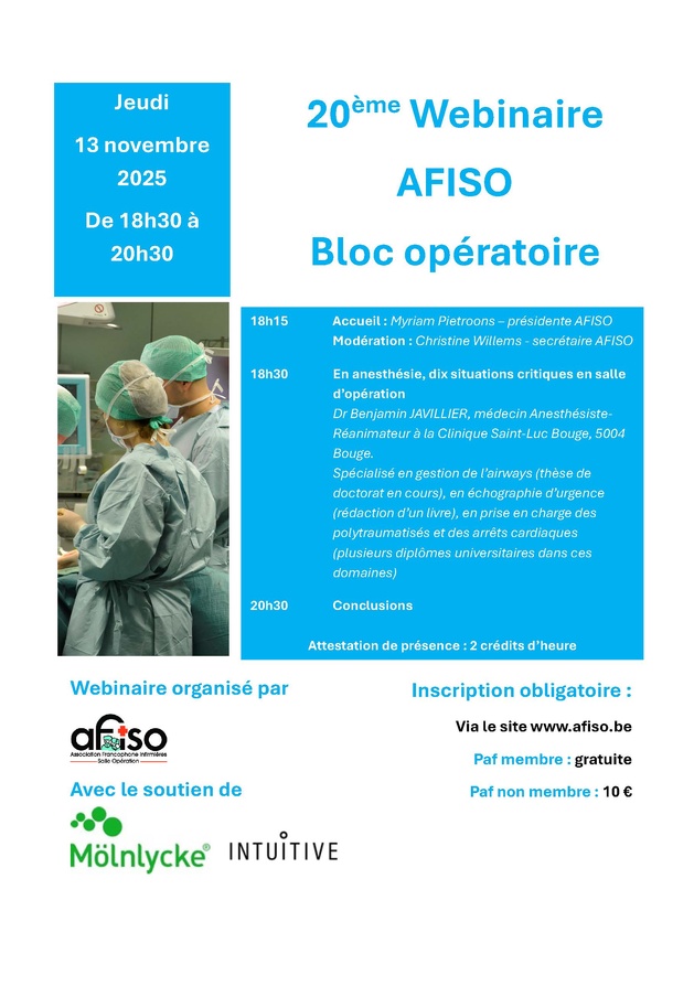 20ème Webinaire AFISO le jeudi 13 novembre à 18h30 20ème Webinaire AFISO le jeudi 13 novembre à 18h30