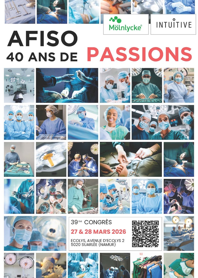 Les vendredi 27 et samedi 28 mars 2026, l'AFISO fêtera ses 40 ans et organise son 39ème congrès à Ecolys (Namur) Les vendredi 27 et samedi 28 mars 2026, l'AFISO fêtera ses 40 ans et organise son 39ème congrès à Ecolys (Namur)