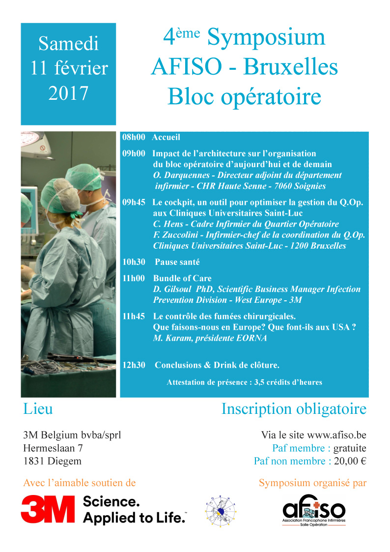 Samedi 11 février 2017 4ème Symposium de la régionale AFISO Bruxelles Samedi 11 février 2017 4ème Symposium de la régionale AFISO Bruxelles