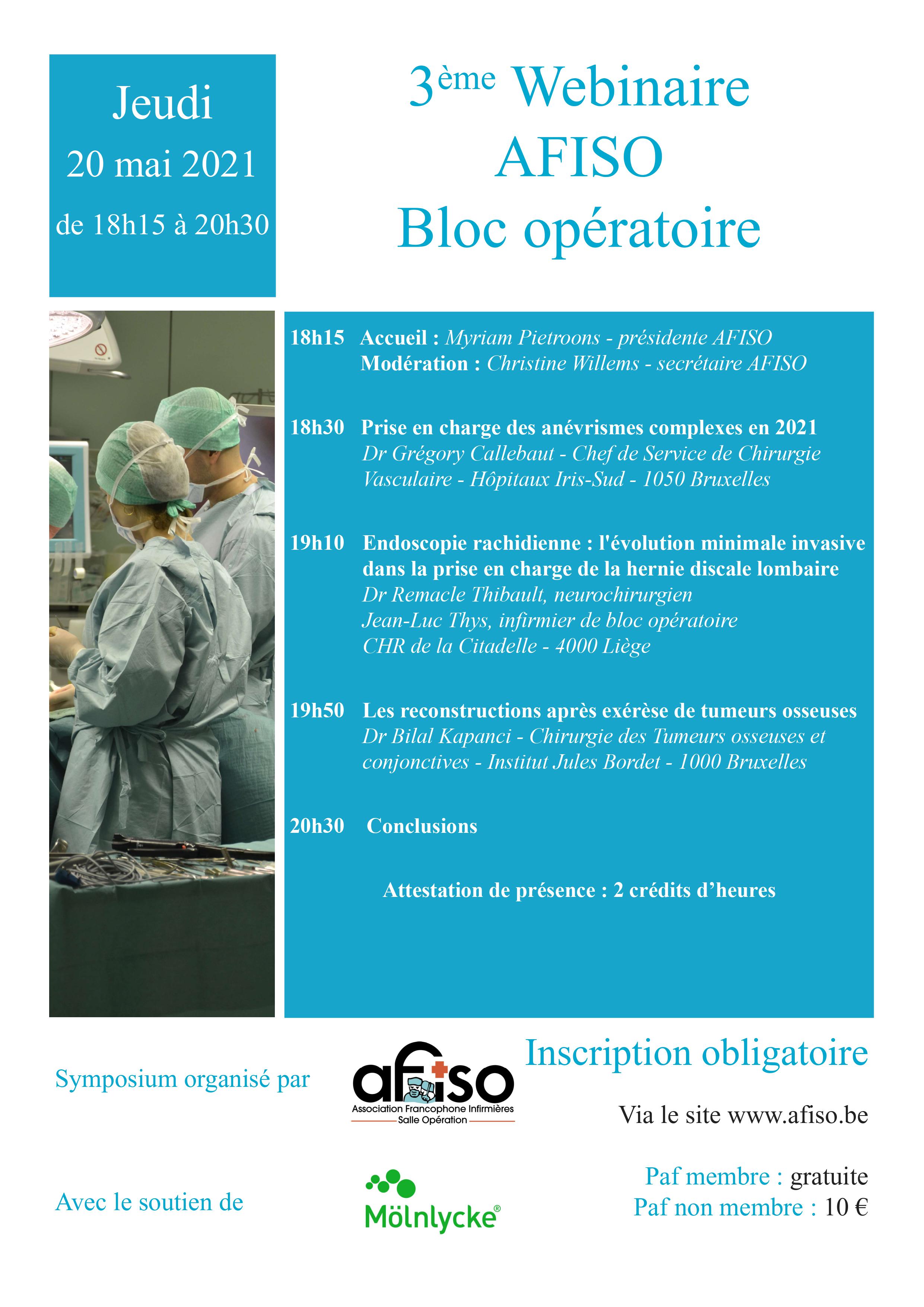 3ème Webinaire AFISO ce jeudi 20 mai à 18h15