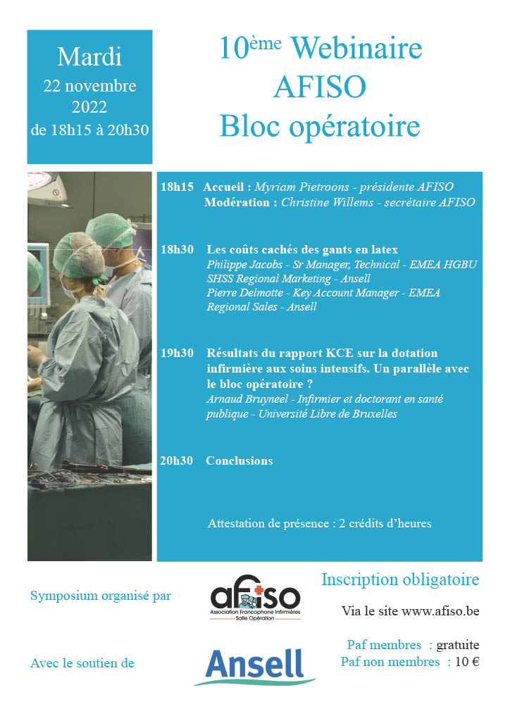 10ème Webinaire AFISO le mardi 22 novembre 2022 à 18h15
