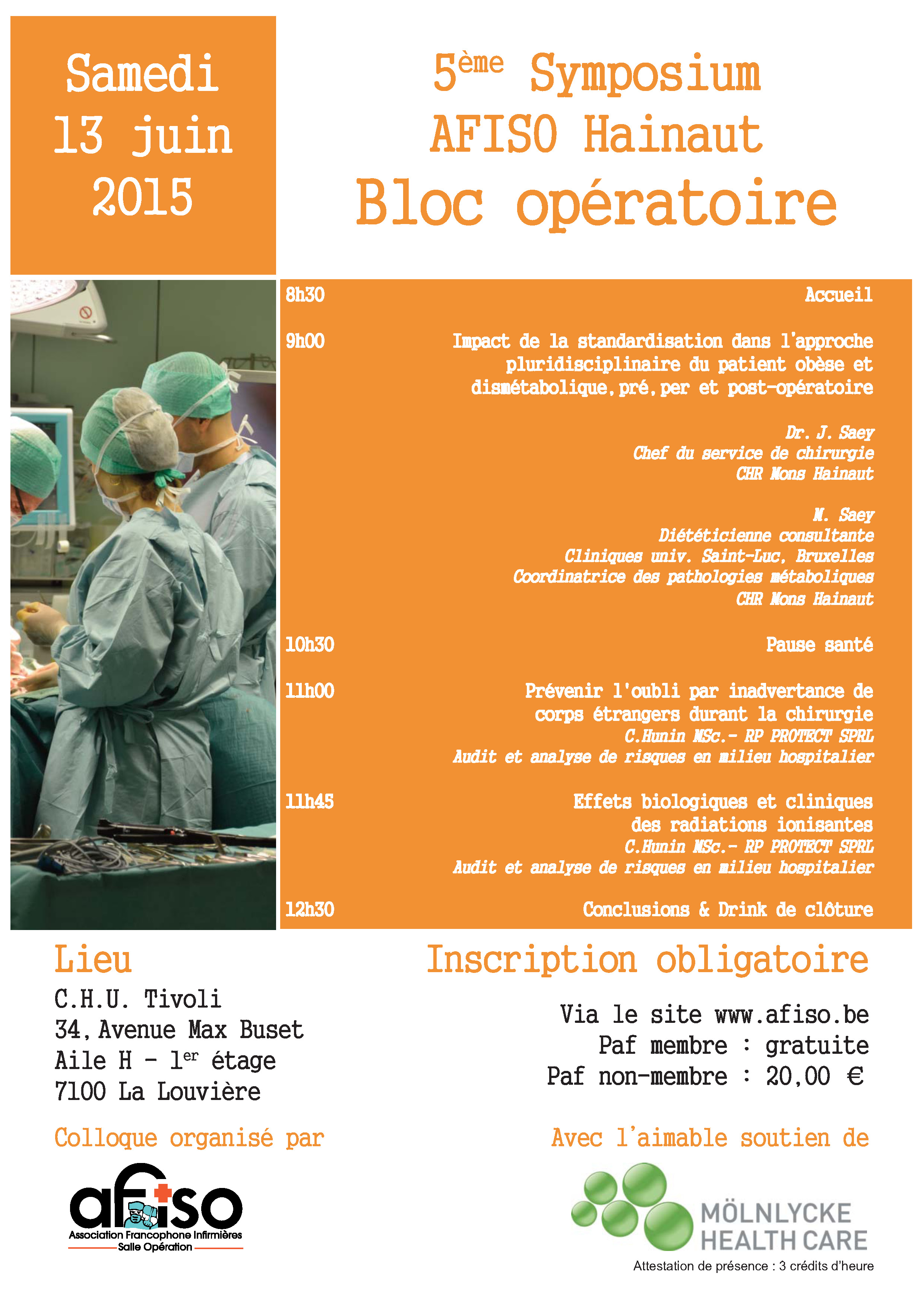 Samedi 13 juin : 5ème Symposium AFISO Hainaut Samedi 13 juin : 5ème Symposium AFISO Hainaut