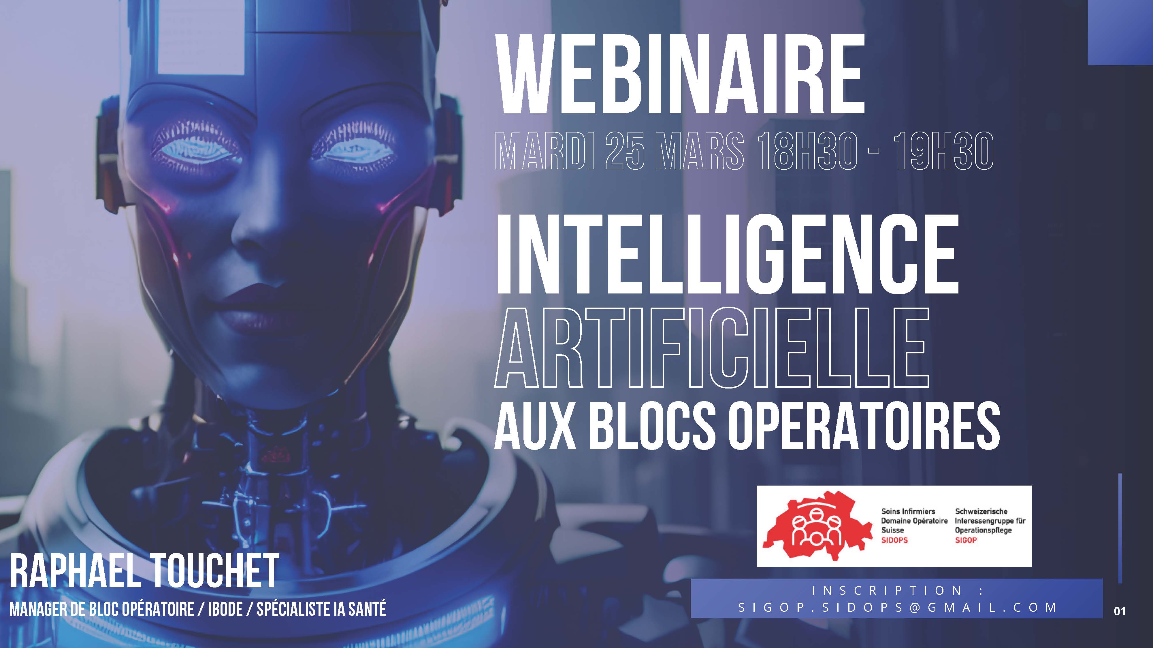 25 mars 2025 - Webinaire SIGOP/SIDOPS "L'intelligence artificielle aux blocs opératoires" 25 mars 2025 - Webinaire SIGOP/SIDOPS "L'intelligence artificielle aux blocs opératoires"