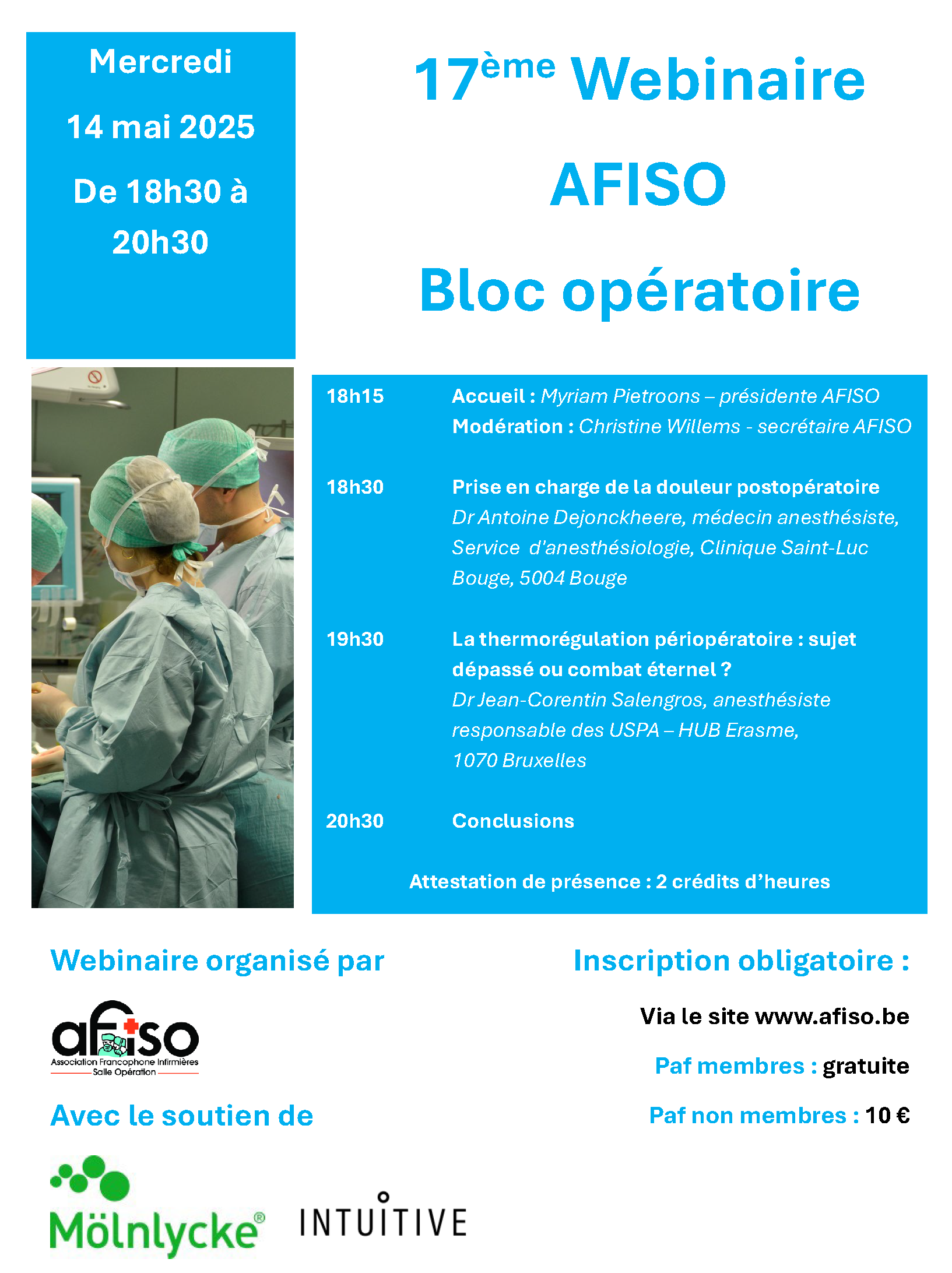 17ème Webinaire AFISO le mercredi 14 mai à 18h30
