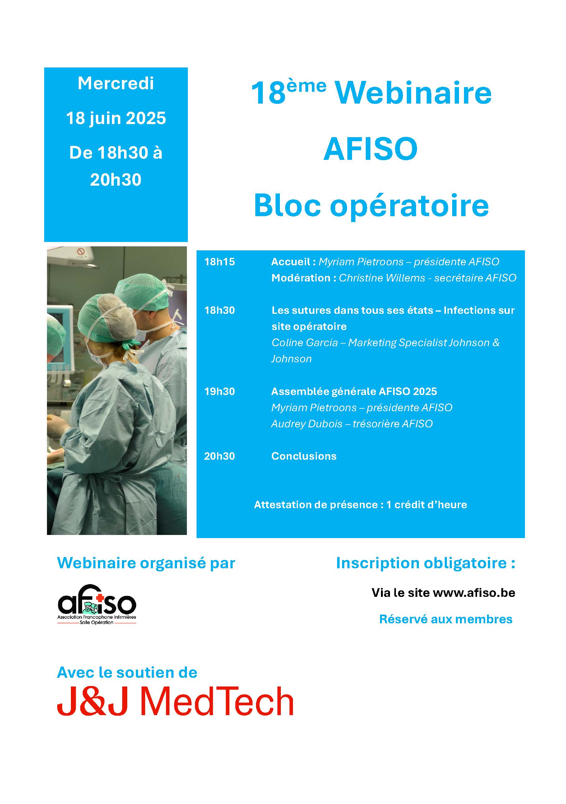 18ème Webinaire AFISO le mercredi 18 juin à 18h30