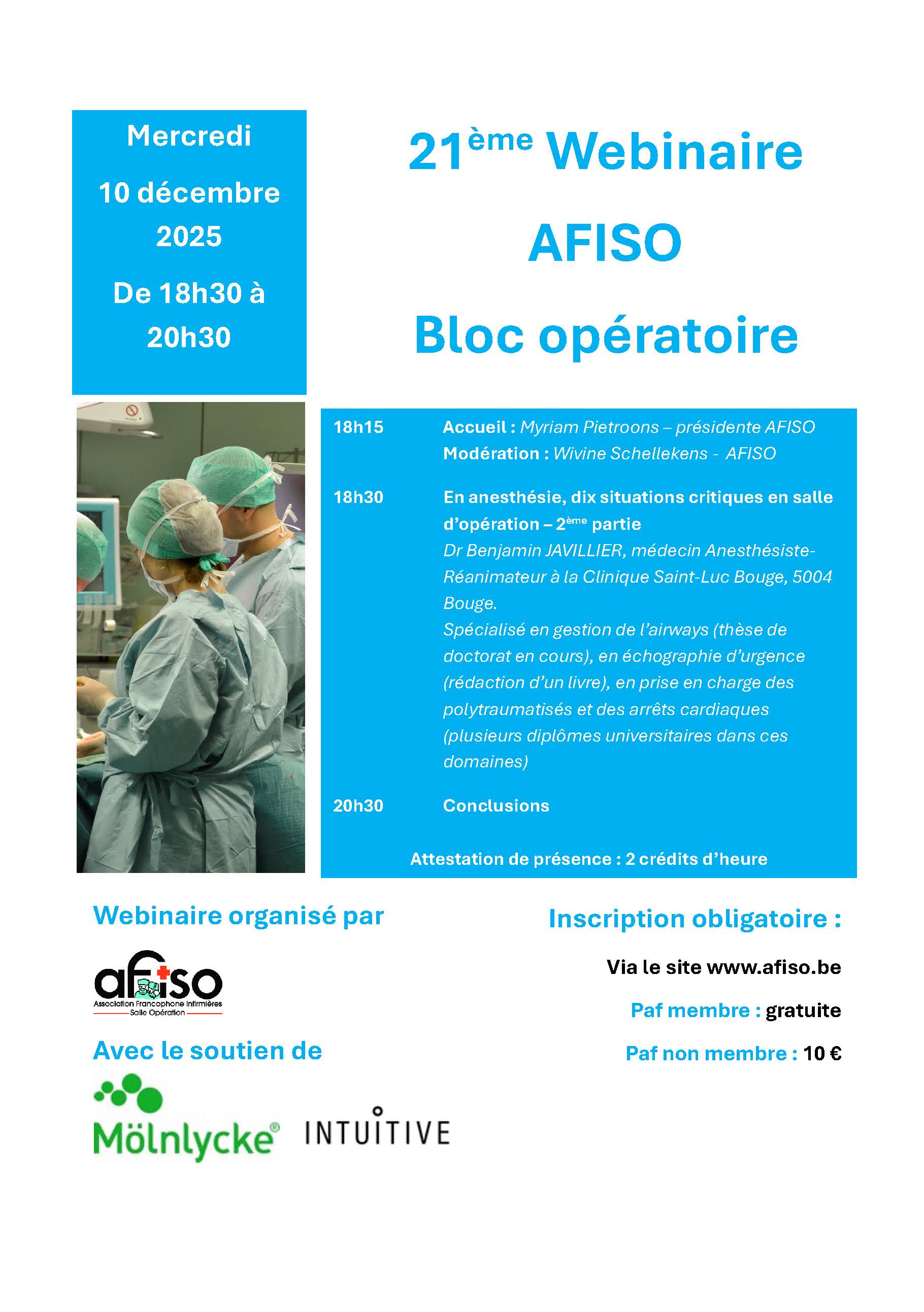 21ème Webinaire AFISO le mercredi 10 décembre à 18h30